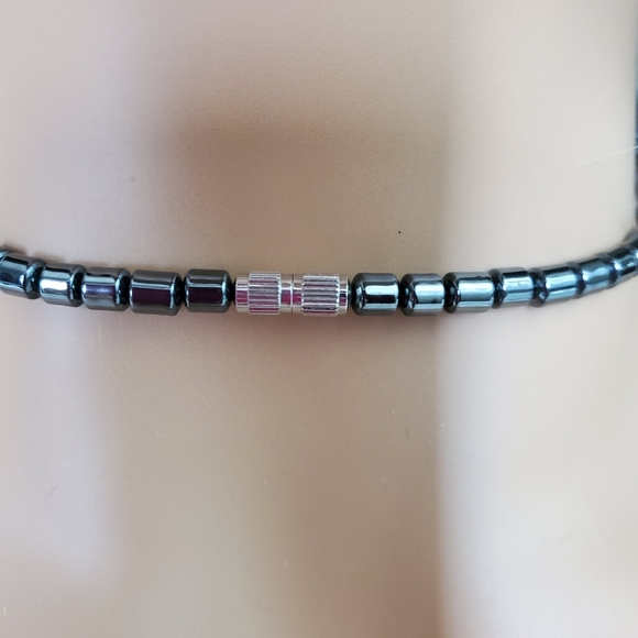 Gray and Aqua Blue 17.5" necklace - Picture 6 of 6